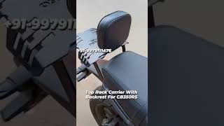 Honda CB350RS Top Rack With Backrest rideonind hondacb350rs accessory hondabigwing [upl. by Eiuqcaj]