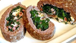 Hackfleischrolle mit Spinatfüllung  Video Anleitung  Rezept [upl. by Enilav]