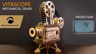 Robotime Hand Crank Vitascope ROKR LK601 DIY Film Projector 15 Discount code yoshiny [upl. by Dinny821]