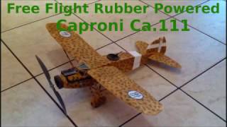 Rubber Powered Freeflight Caproni Ca111 [upl. by Uht]