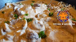 Pollo en Crema de Champiñones [upl. by Weirick]