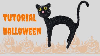 Gato erizado con limpiapas tutorial haloweenpipecleaner [upl. by Asirram]