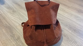 backpack  Leather craft  bag  handmade [upl. by Yetnom90]