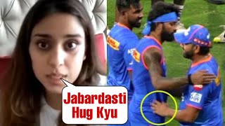 Ritika Sajdeh Angry On Hardik Why He Forcefully Hug Rohit Sharma [upl. by Enillebyam]