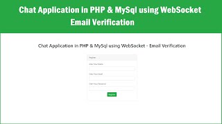 Chat Application in PHP amp MySql using WebSocket  Email Verification [upl. by Souza]