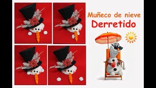 Muñeco de NIEVE en verano derretido Decorativo  fácil Snowman [upl. by Airtemad488]