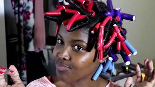 Tutoriel Flexi Rods sur cheveux crepus Boucler et donner du volume [upl. by Ahsek]