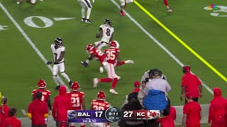 Lamar Jackson eclipses 100yard rushing mark with wicked sideline spin move [upl. by Larsen]