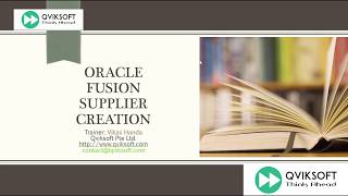 Oracle Fusion Supplier Creation [upl. by Mahala]