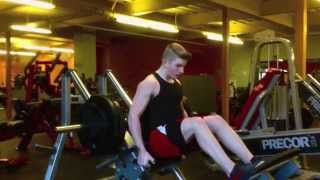 14 year old bodybuilder Ryan Casey 280lb hack squats [upl. by Kra434]