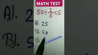 Math test  only genius 👍💯 maths shorts youtubeshorts [upl. by Odilia]