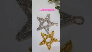 3D STAR CHRISTMAS ORNAMENT Xmas youtubeshorts shortsvideo diy popsicle stick [upl. by Dranoc597]