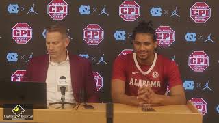 Alabama head coach Nate Oats and players Houston Mallete and Jarin Stevenson spoke after UNC win [upl. by Tse]