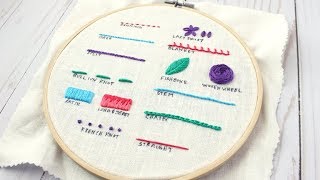 Embroidery Stitches Guide [upl. by Lledrac707]