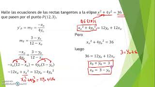 DERIVADA IMPLÍCITA RECTA TANGENTE A UNA ELÍPSE POR UN PUNTO EXTERIOR A ELLA [upl. by Mcgaw]
