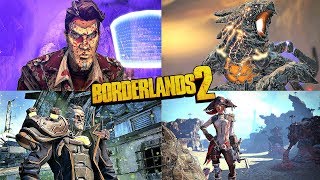 BORDERLANDS 2  ALL BOSS BATTLES  DLC UPDATED 2019 [upl. by Capp]