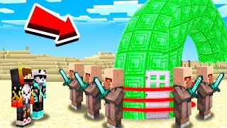 1000 VILLAGERS Vs Best Defence Village 😱 In Minecraft [upl. by Hplar]