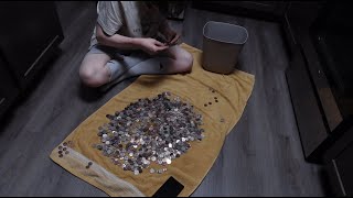 Autistic 18 year old sorts his coin hoard [upl. by Riggins]