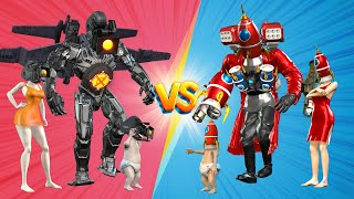 FAMILY TITAN ROCKETMAN VS FAMILY SONAR TITAN  Skibidi toilet in real life [upl. by Garratt993]