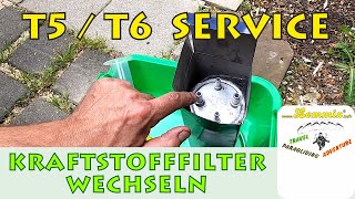 Kraftstofffilter wechseln VW T5 T6 DIY Ausbau Campervan Hochdach Selbstausbau Vanlife RVing Lemmix [upl. by Assyle]