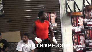 ADRIEN BRONER TRAINING AT THE MAYWEATHER BOXING CLUB [upl. by Elokcin]