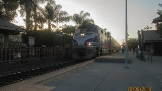 Railfanning Carlsbad Village Station Amtrak BNSF Surfliner 81014 [upl. by Thordis]