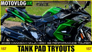 Tank Pad Tryouts in 2 Degrees  2023 Kawasaki Ninja H2 SX SE [upl. by Randie254]