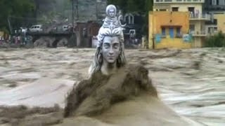 GIANT SHIVA STATUE IN RISHIKESH WASHED AWAY BY FLOODS  LIVE VIDEO [upl. by Elocyn]