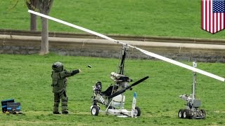 État dalerte  Un facteur livre la poste au Capitole en gyrocoptère [upl. by Elletsyrk]