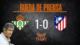 Manuel Pellegrini Rueda de prensa Betis vs Atlético de Madrid [upl. by Enrico]