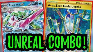 AREA ZERO Makes Tsareena ex SO MUCH BETTER Pokemon TCG Live [upl. by Hajan434]