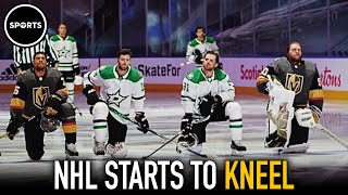 NHL Players Kneel During National Anthem [upl. by Crisey681]