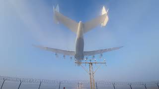 9012022 Antonov An225 Mriya landing in the fog at Rzeszow Airport [upl. by Adnohsad]