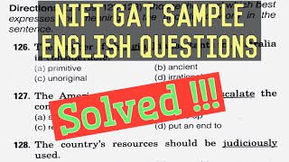 NIFT GAT SAMPLE ENGLISH QUESTION PAPER Solved amp Explained  Very Important for NIFT GAT 2021 Exam [upl. by Aurita801]