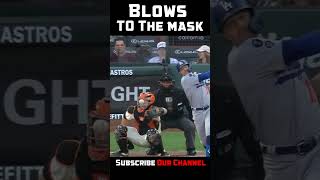 MLB  Blows to The mask baseball MLB Beisbol [upl. by Ytsirc]