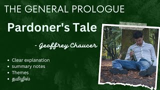 THE GENERAL PROLOGUE  THE PARDONERS TALE by Geoffrey Chaucer Tamil summary English literature 💓 [upl. by Nikita181]