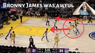 BRONNY JAMES was absolutely horrendous in his summer league debut [upl. by Jorge]