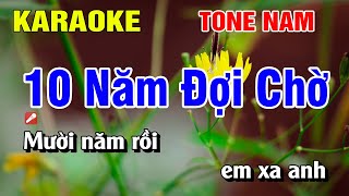 Karaoke Mười Năm Đợi Chờ Tone Nam Nhạc Sống Dễ Hát  Nguyễn Linh [upl. by Jegger]