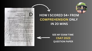 UPSC CSAT COMPREHENSION WITHOUT READING PASSAGES 2024 20 DAYS STRATEGY QUALIFY QUANT upsciasips [upl. by Sackman]