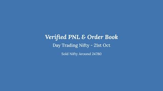 Day Trading Sold Nifty around 2478021st Oct ’24 Hindi Audio033 [upl. by Ailalue119]