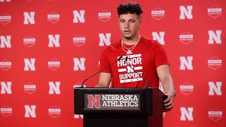 Nebraskas Dylan Raiola press conference after win over Wisconsin [upl. by Sixele]