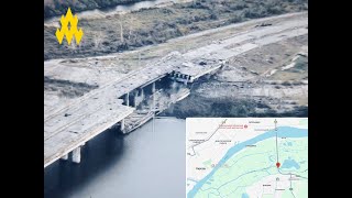 Russia Destroys Bridge Over the Konka River in Preperation for a Possible Ukrainian Counteroffensive [upl. by Acinoed695]