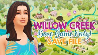 I REBUILT WILLOW CREEK WITH BASE GAME ONLY  Save File Tour Overview  NO CC  The Sims 4 [upl. by Jud837]