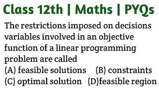 The restrictions imposed on decisions variables involved in an objective function of a linear progra [upl. by Ardnasela243]