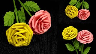 DIY paper ROSE flower flower making from paper craft flower [upl. by Atikkin]