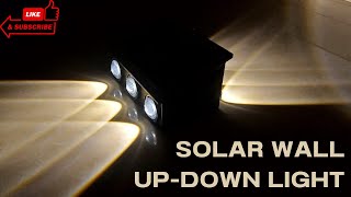 Solar Up amp Down Light Waterproof LED Garden Wall Lights For Outdoor Home Warm Light [upl. by Levona774]