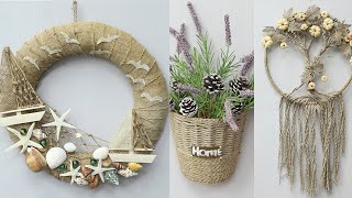 7 Amazing jute wall hanging Craft Ideas decorate your home out of scrap [upl. by Drwde332]