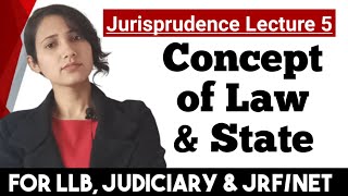 Concept of Law and State in Jurisprudence  Jurisprudence Lecture 5 [upl. by Garrott]