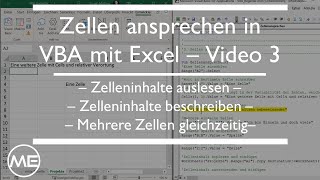 Zellen ansprechen in VBA Instruktionen Anweisungen 3  Kurs VBA  KOMPAKT [upl. by Amend]