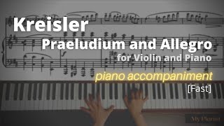 Kreisler  Praeludium and Allegro Piano Accompaniment Fast [upl. by Rodney553]